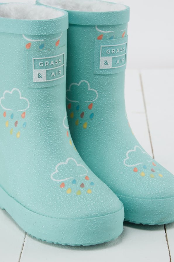 Color Changing Rubber Rain Boots - Pistachio | Grass and Air | Bee Like Kids