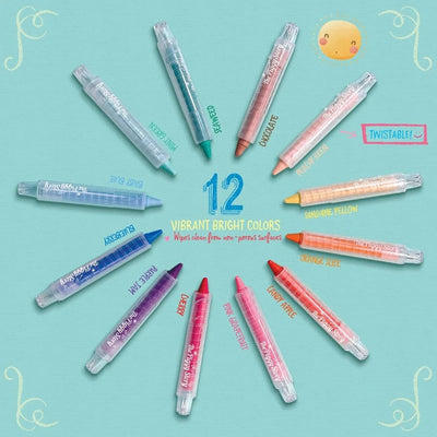 Color Everywhere Twistable Chalk Crayons - Dinosaur World | Non-Toxic Crayons | Bee Like Kids