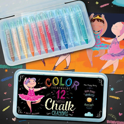 Color Everywhere Twistable Chalk Crayons | Non-Toxic | Pretty Ballerinas