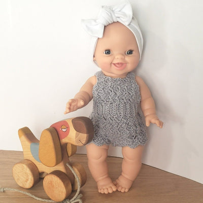 Crochet Doll Romper - Gray | Bee Like Kids | Doll Accessories - Bee Like Kids