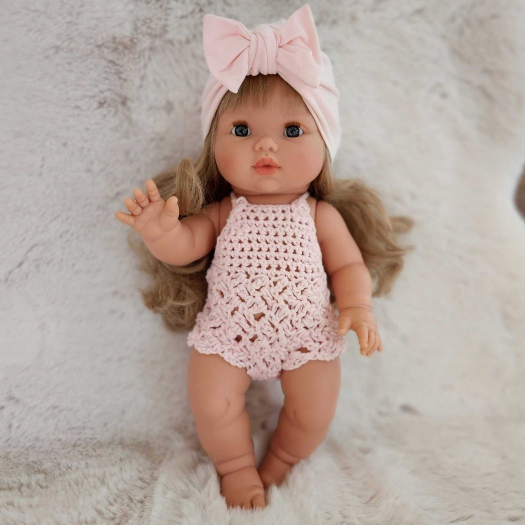 Doll Pink Crochet Romper | Bee Like Kids
