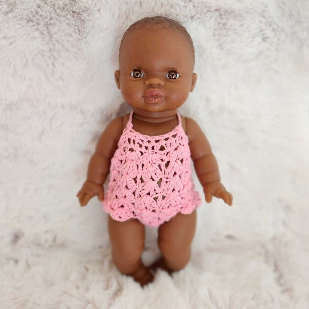 Crochet Doll Romper  - Pretty in Pink