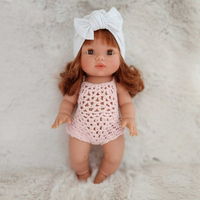 Mini Colettos Doll Pink Crochet Romper | Bee Like Kids