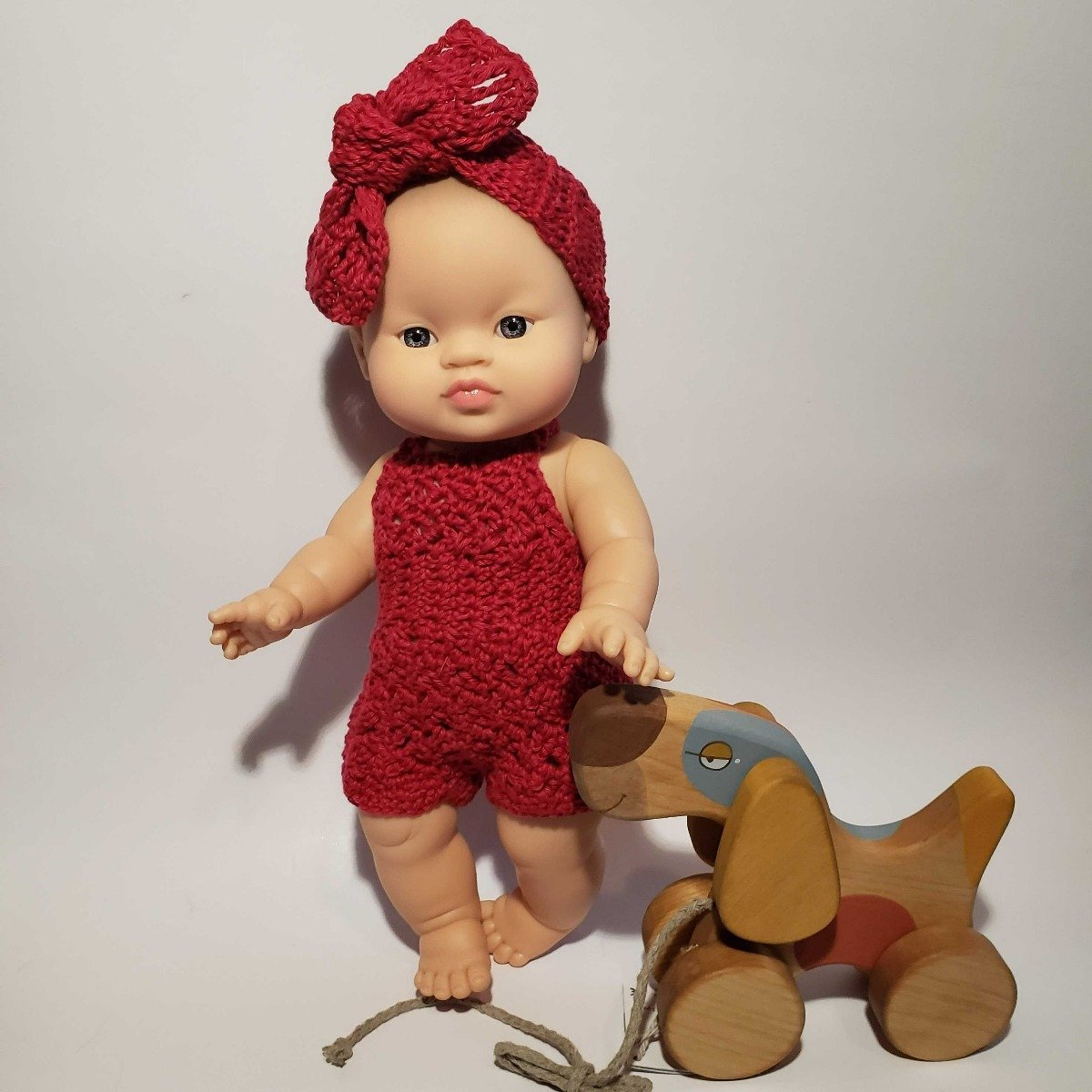Crochet Doll Romper Set -Cherry | Bee Like Kids | Doll Accessories - Bee Like Kids