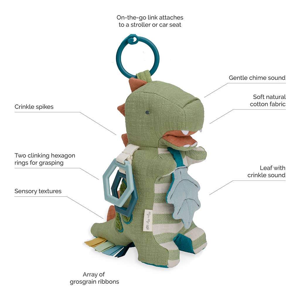 Dino Activity Plush with Teether Toy | Itzy Ritzy | Toys - Bee Like Kids