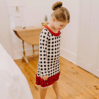 Mni Colettos Doll and Me Ruffle Gowns - Buffalo Check | Bee Like Kids