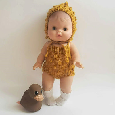 Doll Knit Romper Set - Mustard | Bee Like Kids | Doll Accessories - Bee Like Kids