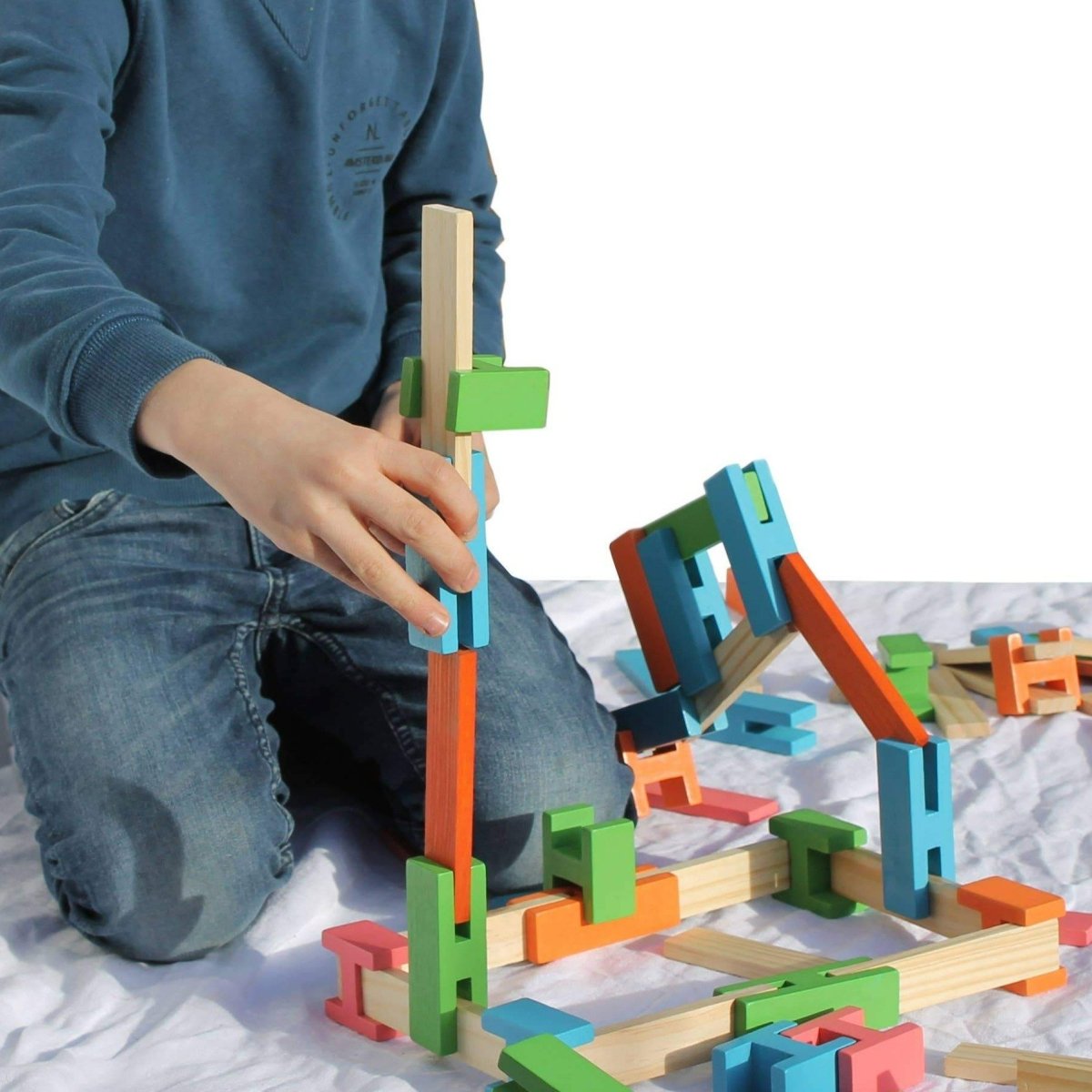 Eco Wooden Building Block - 72 Pcs | Luco Toys | Toys - Bee Like Kids