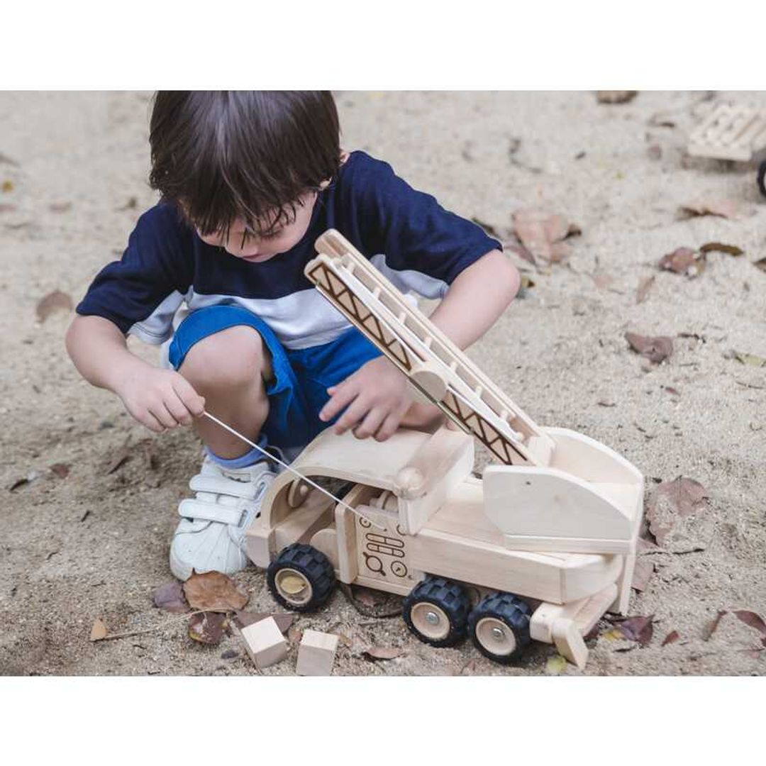 Plan Toys Wooden Fire Truck | Bee Like Kids