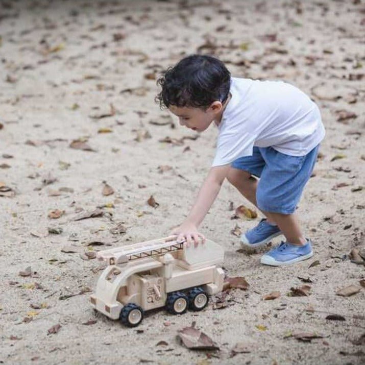 Plan Toys Wooden Fire Truck | Bee Like Kids