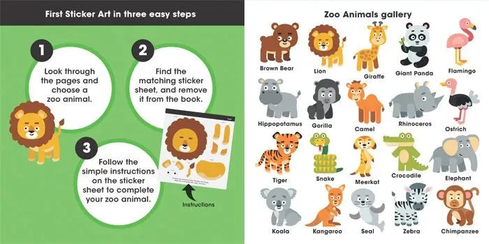 First Sticker Art: Zoo Animals | Sourcebooks | Bee like Kids
