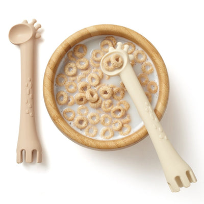 Fork & Spoon Set - Soft White / Oatmeal | Ali+Oli | Feeding - Bee Like Kids