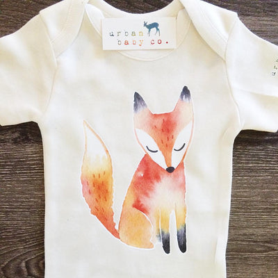 Fox Organic Baby Bodysuit - Long Sleeve | Urban Baby Co. | Baby Clothes - Bee Like Kids