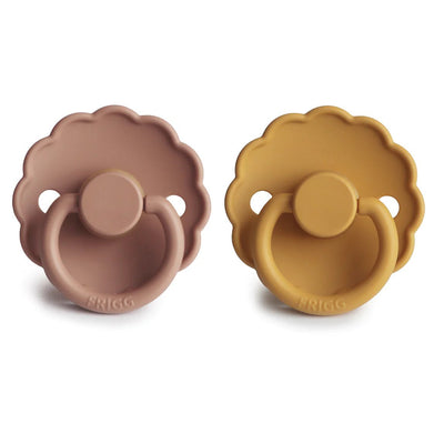 FRIGG Daisy Natural Rubber Baby Pacifier - Rose Gold/Honey Gold