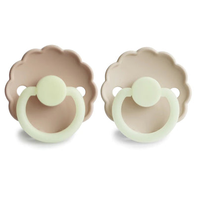FRIGG Daisy Night Silicone Baby Pacifier - Croissant / Cream