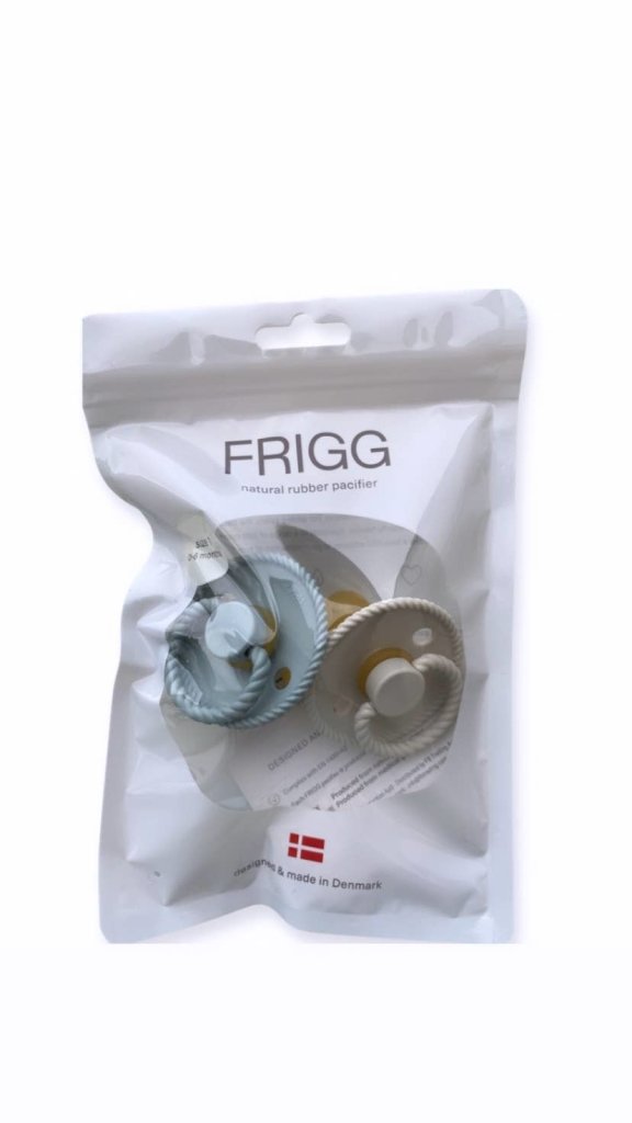 FRIGG Rope pacifier- French Grey + Silver grey