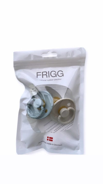 FRIGG Rope pacifier- French Grey + Silver grey