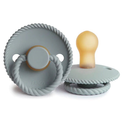 FRIGG Rope pacifier- French Grey+Powder Blue 