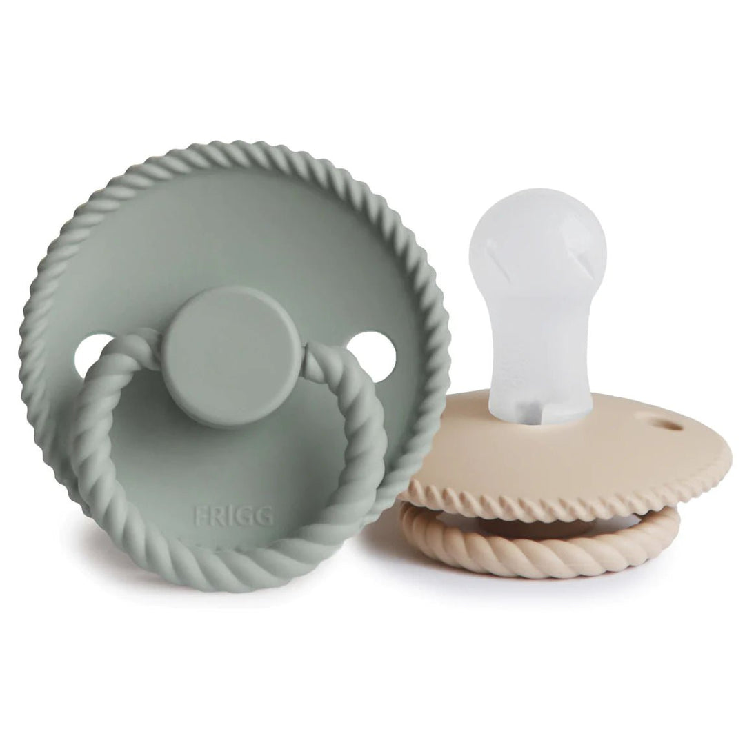 FRIGG Rope Silicone Pacifier - Cream and Croissant