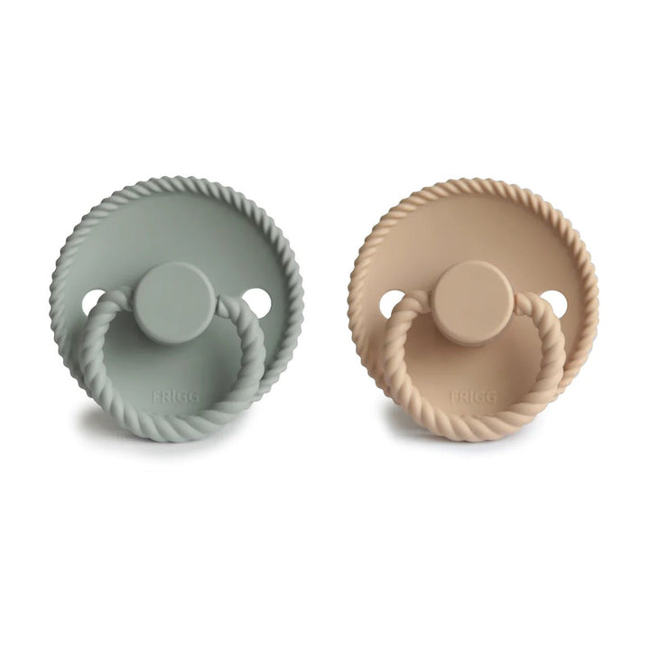 FRIGG Rope Silicone Pacifier - Cream and Croissant