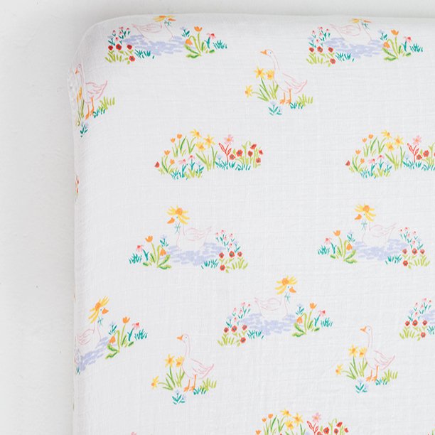 Garden Goose Crib Sheet