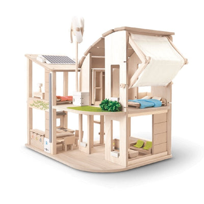 Plan Toys Green Dollhouse With Furniture | Bee Like Kids
