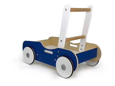 Handcrafted Wooden Push Cart Navy Blue