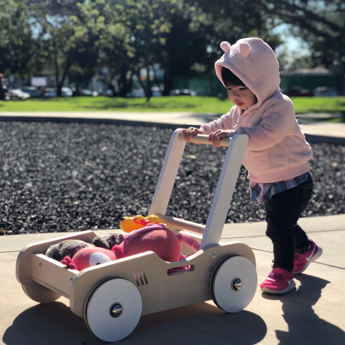 Handcrafted Wooden Push Cart Royal Purple