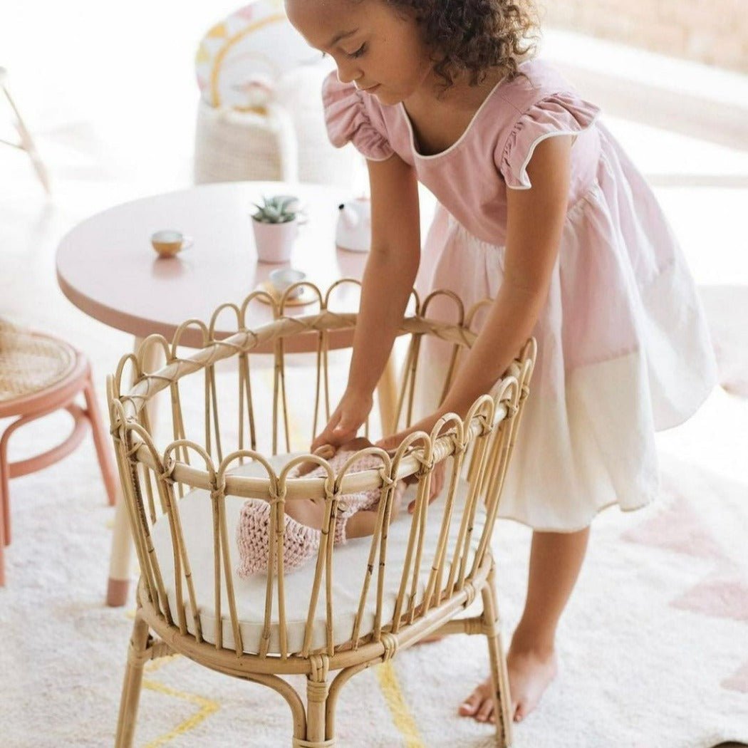 Rattan Baby Doll Crib | Bee Like Kids