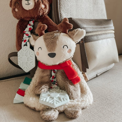 Holiday Reindeer Plush + Teether Toy | Itzy Ritzy | Lovey - Bee Like Kids