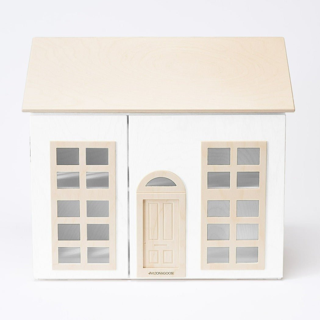 Hudson Dollhouse | Wooden Dollhouse White | Milton and Goose | Bee Like Kids