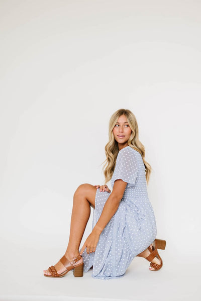 Isla Dot Dress in Blue