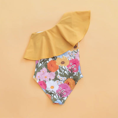 Island Floral One Shoulder Swim