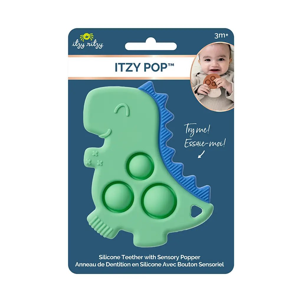 Itzy Pop Dino Teether | BPA Free Baby Teether | Bee Like Kids