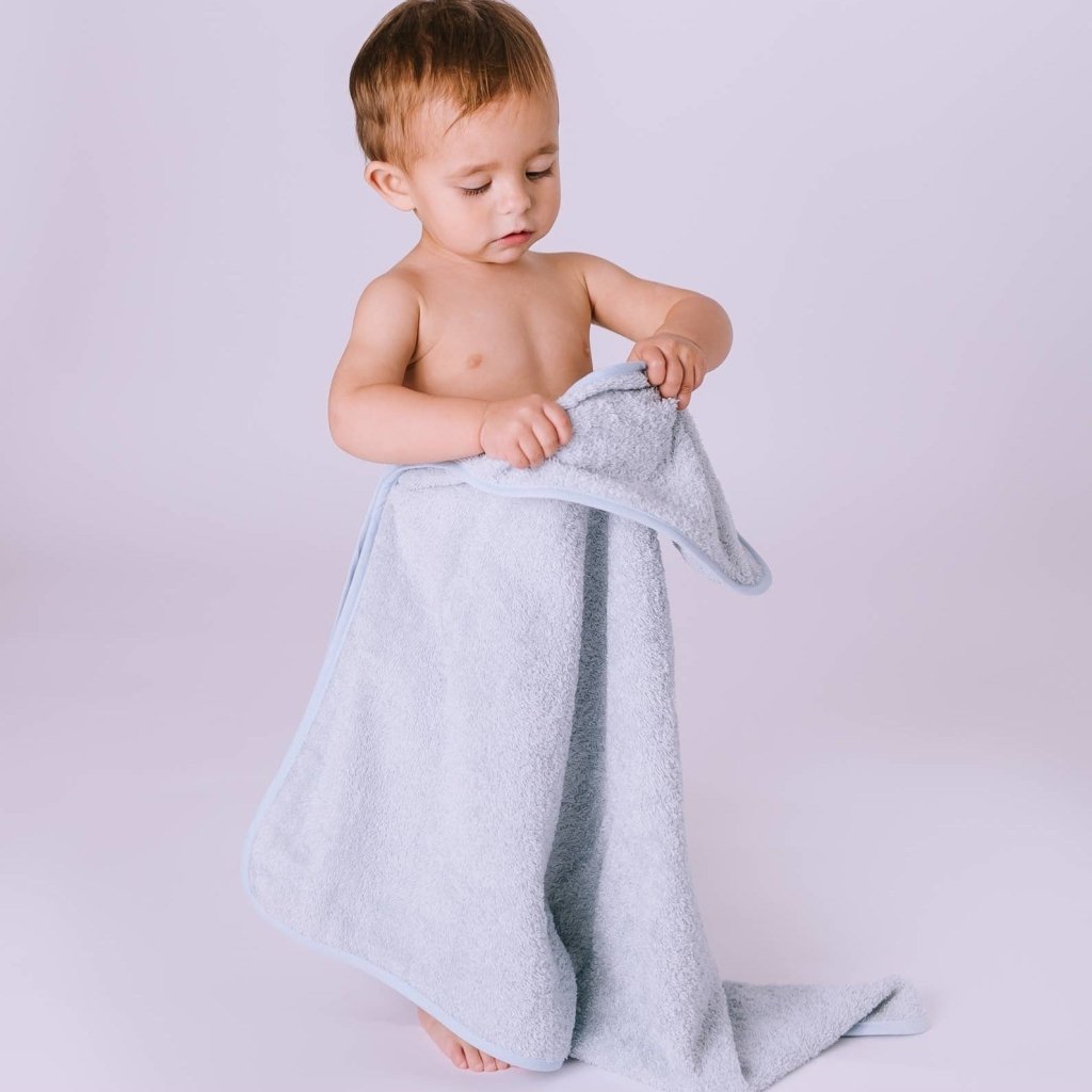 Kids Organic Hooded Terry Towel - Blue | micu micu | Baby Essentials - Bee Like Kids
