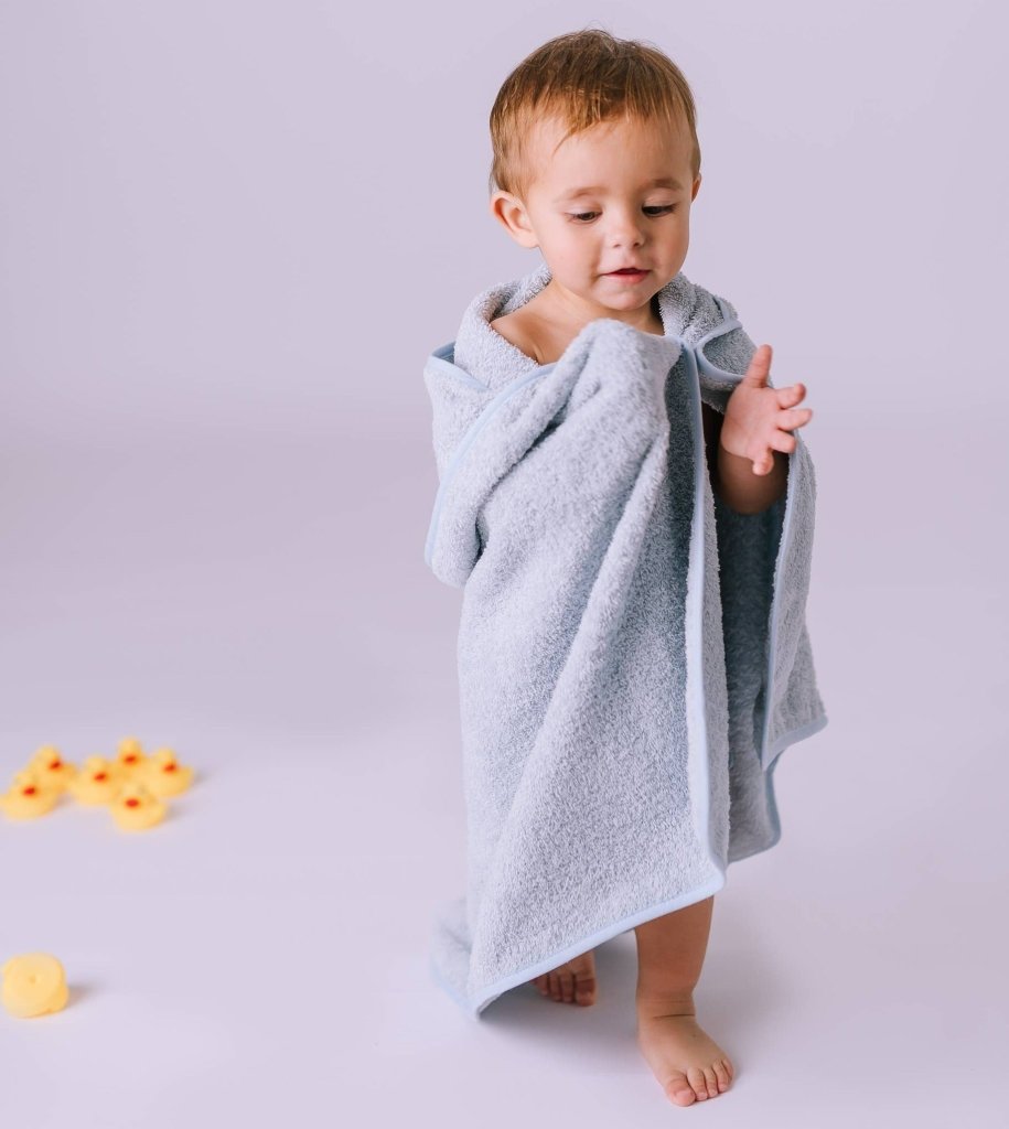 Kids Organic Hooded Terry Towel - Blue | micu micu | Baby Essentials - Bee Like Kids