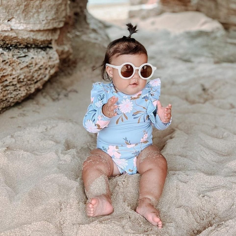 Kids Round Retro Sunglasses Ivory | Bee Like Kids