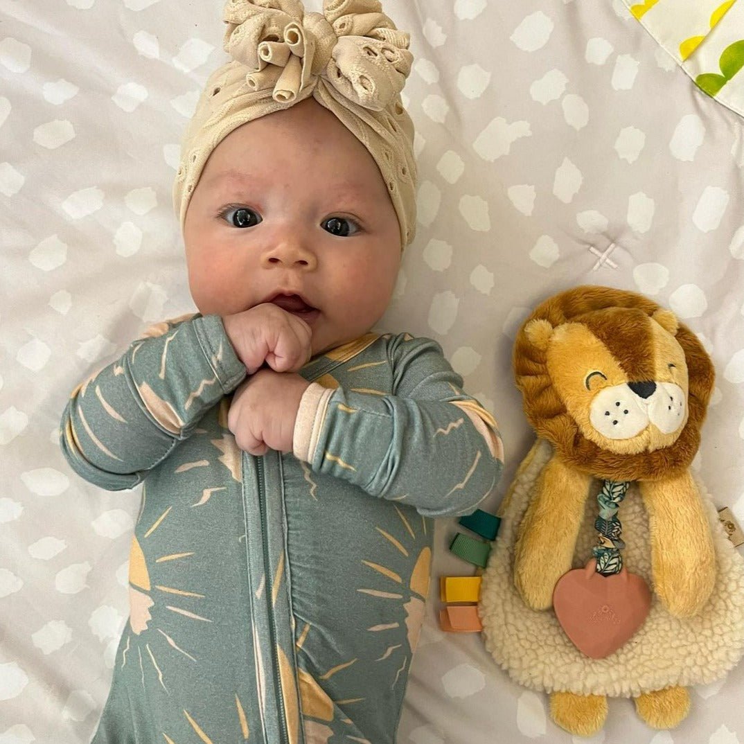 Lion Plush with Silicone Teether Toy | Itzy Ritzy | Baby Essentials - Bee Like Kids