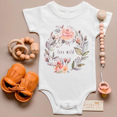 Live Wild Organic Baby Bodysuit - Short Sleeve | Urban Baby Co. | Baby Clothes - Bee Like Kids