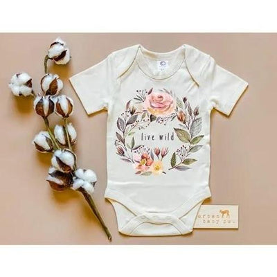 Live Wild Organic Baby Bodysuit - Short Sleeve | Urban Baby Co. | Baby Clothes - Bee Like Kids
