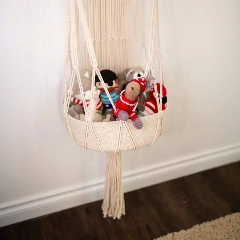 Macrame Toy Hanging Basket | Finn and Emma | Bee Like kids