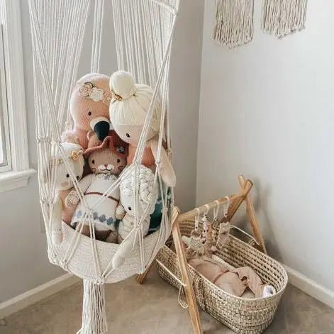 Macrame Toy Hanging Basket | Finn and Emma | Bee Like kids