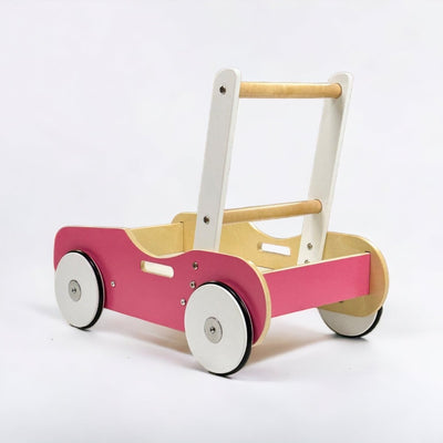 Malibu Pink Handcrafted Wooden Push Cart