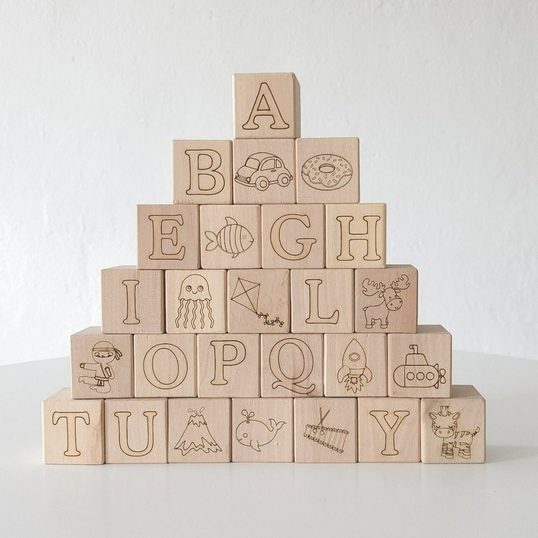 Maple ABC Block Set | Bannor Toys | Bee Like Kids