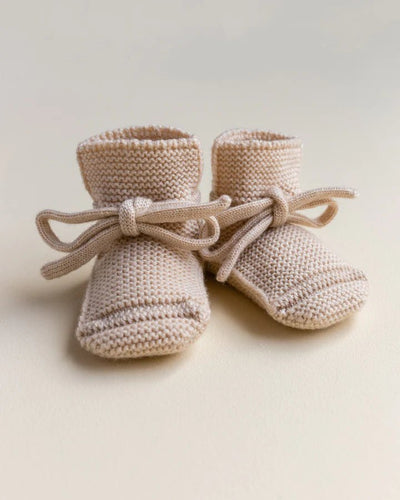 Merino Wool Baby Booties - Oat | Hvid | Bee Like Kids