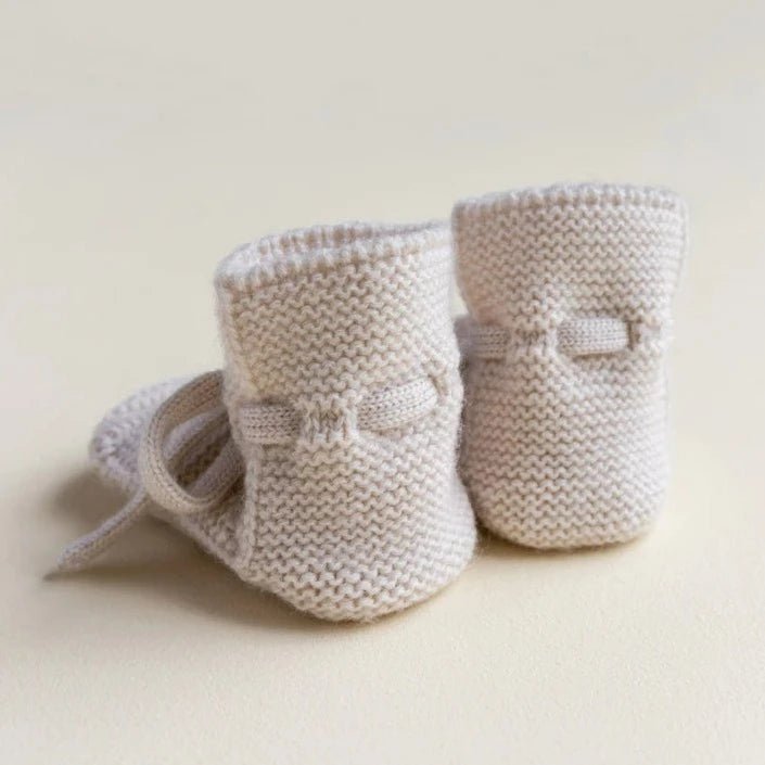 Merino Wool Baby Booties Off-White | Hvid | Bee Like Kids