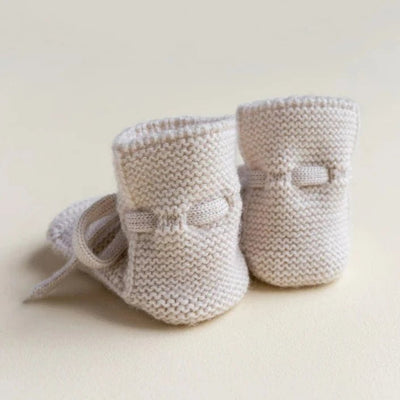 Merino Wool Baby Booties Off-White | Hvid | Bee Like Kids