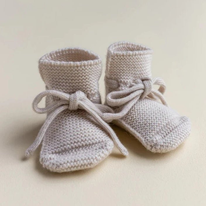 Merino Wool Baby Booties Off-White | Hvid | Bee Like Kids