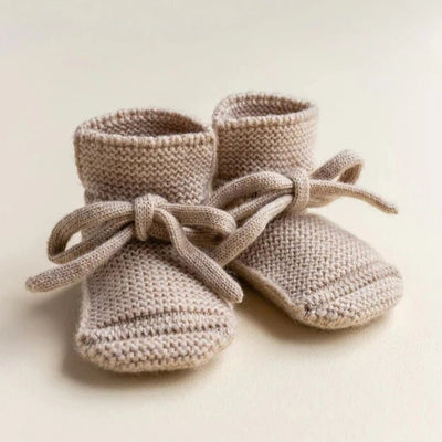 Merino Wool Baby Booties - Sand | Hvid | Bee Like Kids