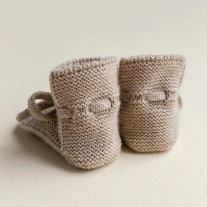 Merino Wool Baby Booties - Sand | Hvid | Bee Like Kids